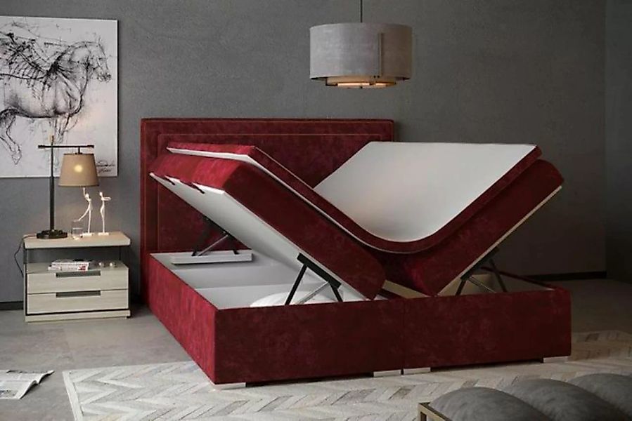 JVmoebel Bett Boxspring Lila Bett Hotel Doppel Betten Samt Luxus Neu Polste günstig online kaufen