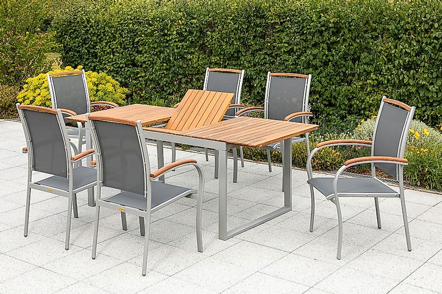 MERXX Garten-Essgruppe "Siena" Set, 7 Stk. tlg. mit ausziehbaren Tisch günstig online kaufen