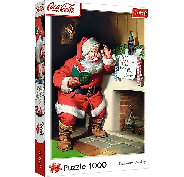 Trefl Puzzle Coca-Cola Der Weihnachtsmann am Kamin 1000 Teile Puzzle, 1000 günstig online kaufen