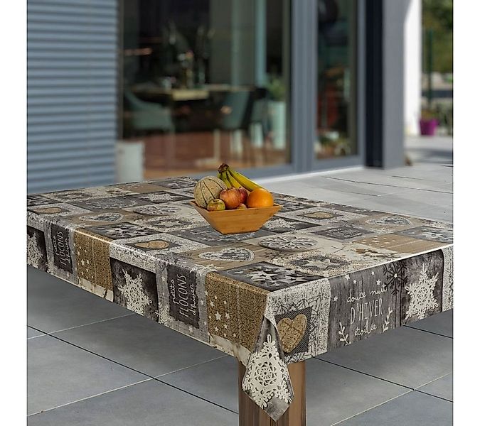 laro Tischdecke Wachstuch-Tischdecken Abwaschbar Sterne Schneeflocken recht günstig online kaufen