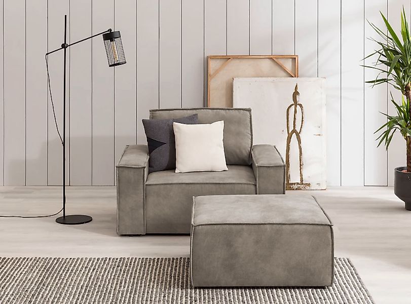 Home affaire Sessel "SHERWOOD", Loveseat und Hocker im Set, passend zur Pol günstig online kaufen