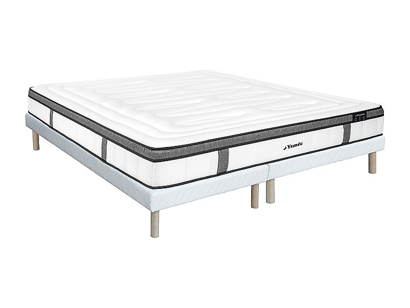 Set aus Polsterbettgestell + Matratze - 180 x 200 cm - Hybridmatratze - 7-Z günstig online kaufen