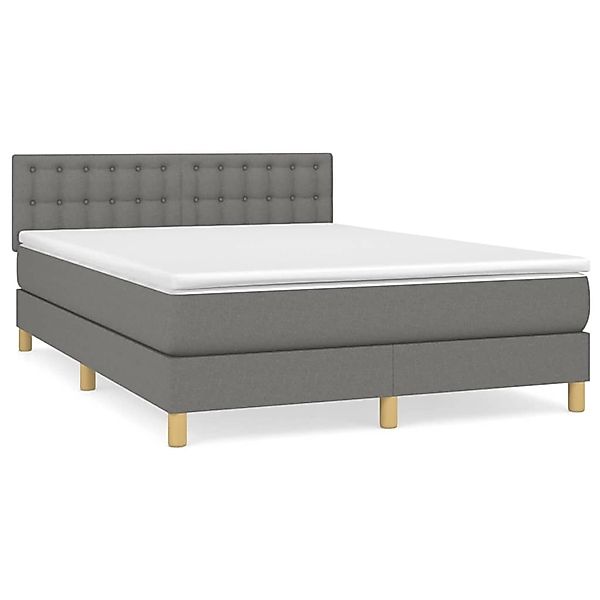 vidaXL Boxspringbett mit Matratze Dunkelgrau 140x190 cm Stoff 3140930 günstig online kaufen