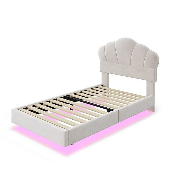 BlingBin Jugendbett Polsterbett mit LED-Lichtleiste, Kinderbett (1er Set, 1 günstig online kaufen