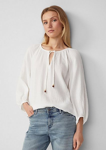 s.Oliver Kurzarmbluse Bluse Musselin-Bluse mit Raglanärmeln und Raffung günstig online kaufen