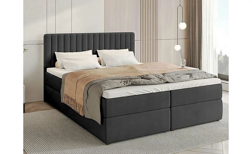 Boxbett mit Bettkasten und Topper Drayton ¦ schwarz ¦ Maße (cm): B: 160 H: günstig online kaufen