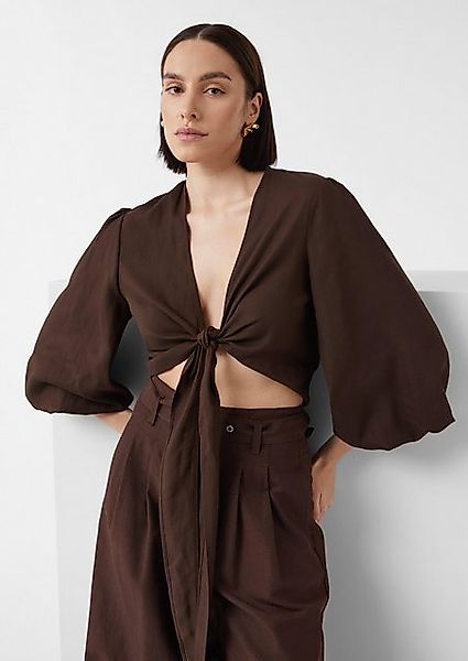 Comma 3/4-Arm-Shirt Bluse aus Leinenmix zum Knoten, comma x Füsun Lindner günstig online kaufen