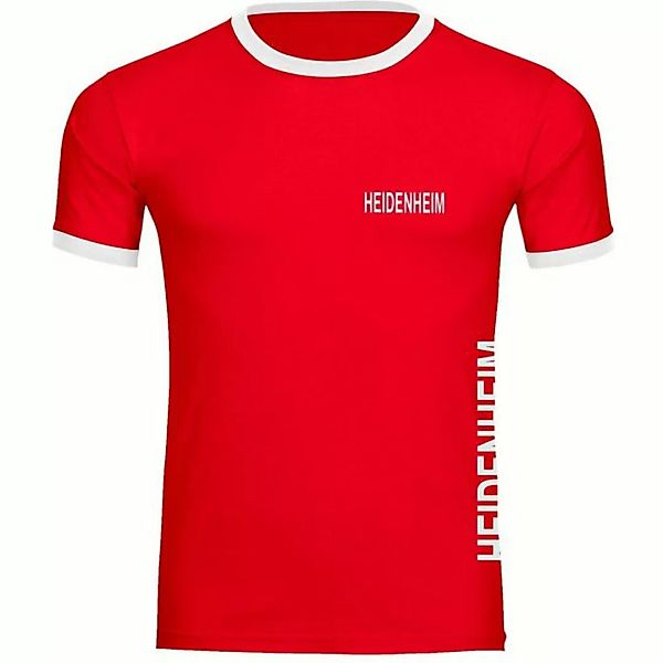 multifanshop T-Shirt Kontrast Heidenheim - Brust & Seite - Männer günstig online kaufen