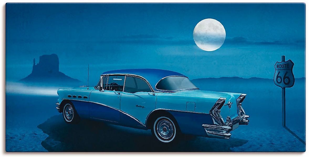 Artland Wandbild "Blaue Nacht auf der Route 66", Auto, (1 St.), als Leinwan günstig online kaufen