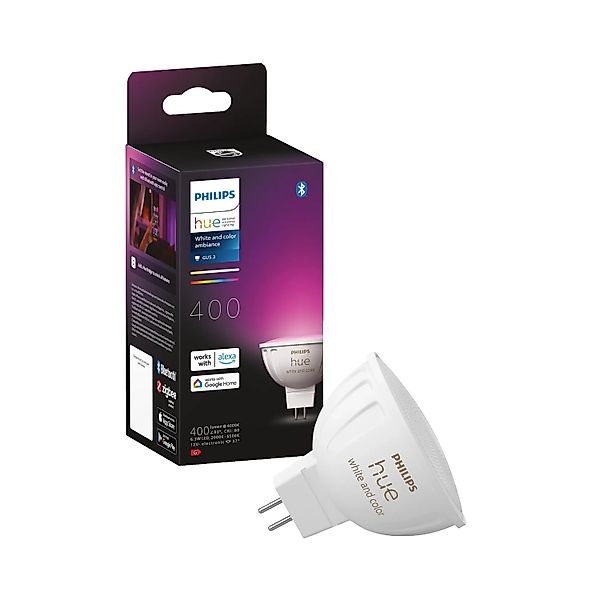 Philips Hue Smart-LED-Leuchtmittel MR16 Spot 6,3 W 400 lm White&Color Ambia günstig online kaufen