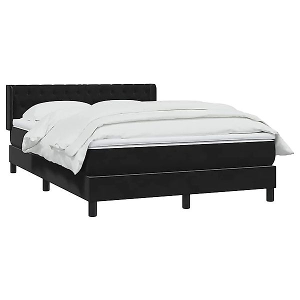 vidaXL Boxspringbett mit Matratze Schwarz 140x210 cm Samt 3318365 günstig online kaufen