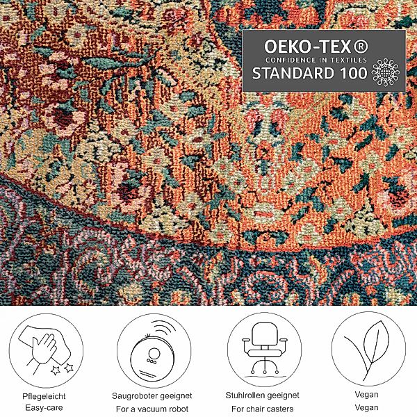 THEKO Teppich »Gabiro 190«, rund, 10 mm Höhe, Kurzflor, Orient-Optik günstig online kaufen