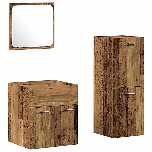 vidaXL Badezimmermöbel-Set Wandmontiert 3-Tlg Altholz Holzwerkstoff 3332519 günstig online kaufen