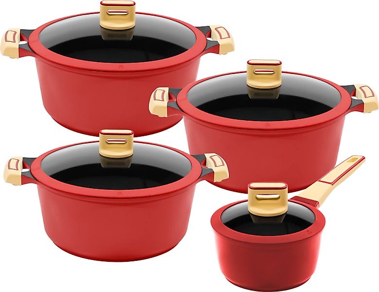 KING Kochtopf "GOURMET" Set, 8 Stk. tlg. Aluminiumguss günstig online kaufen