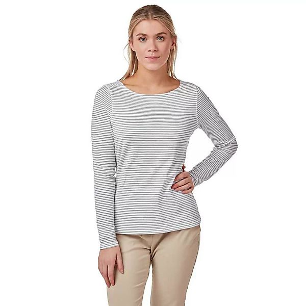 Craghoppers Nosilife Erin Langarm-t-shirt 14 Soft Grey Marl Stripe günstig online kaufen