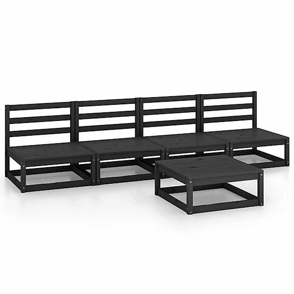 vidaXL 5-tlg Garten-Lounge-Set Schwarz Massivholz Kiefer Modell 101 günstig online kaufen