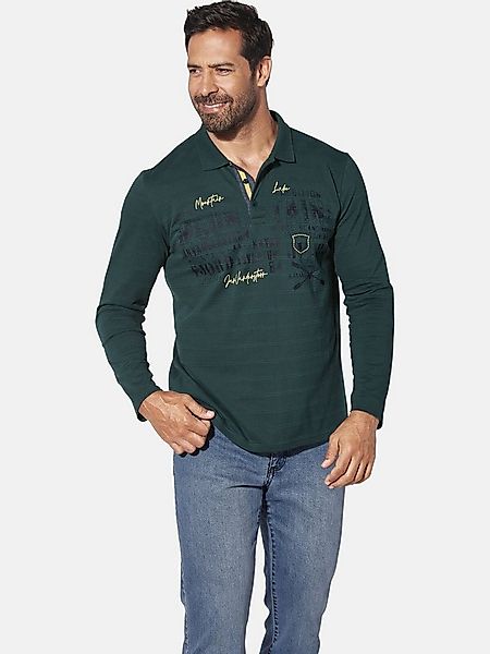 Jan Vanderstorm Langarm-Poloshirt MAKSE mit nordischem Print günstig online kaufen