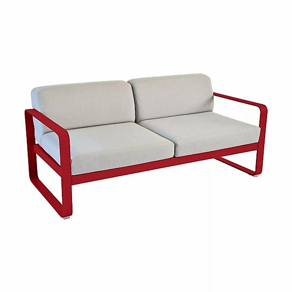 Bellevie Lounge-Sofa 2-Sitzer 67 Mohnrot 79 Flanellgrau günstig online kaufen