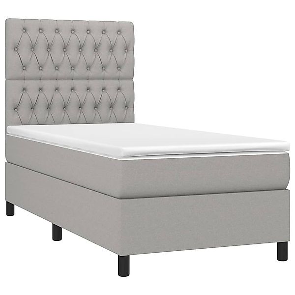 vidaXL Bett Boxspringbett mit Matratze Hellgrau günstig online kaufen
