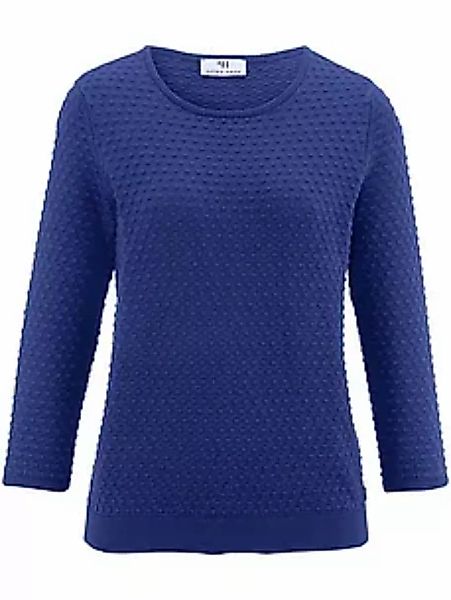 Rundhals-Pullover aus 100% SUPIMA®-Baumwolle Peter Hahn blau günstig online kaufen