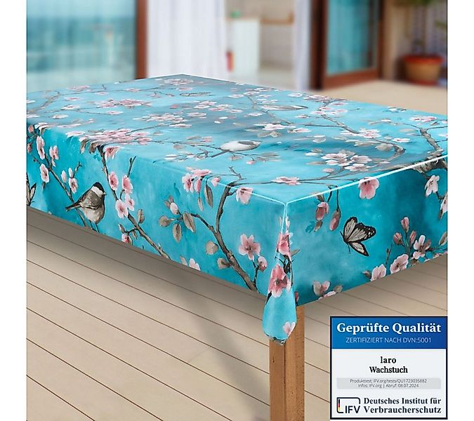 laro Tischdecke Wachstuch-Tischdecken Abwaschbar Kirschblüte rechteckig günstig online kaufen