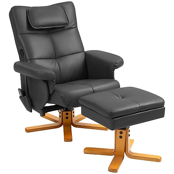 HOMCOM Massagesessel mit Hocker, Seitentasche, Stauraum, günstig online kaufen