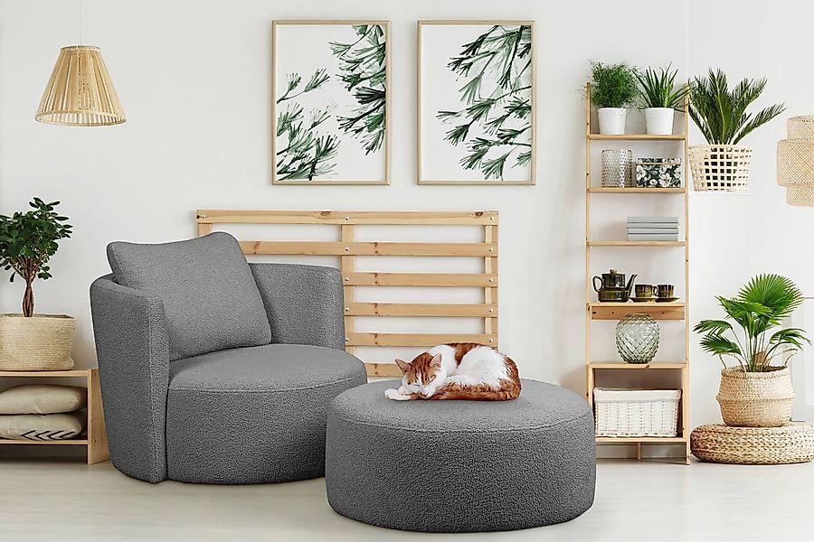 KONSIMO® Drehsessel Loungesessel RAGGI, mit 360° günstig online kaufen