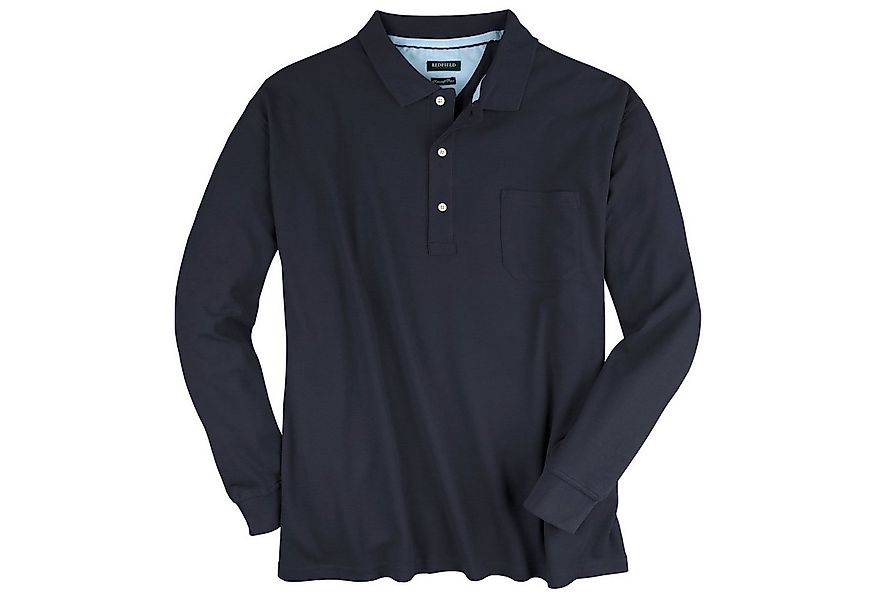 redfield Langarm-Poloshirt Redfield Langarm-Poloshirt dunkelblau Übergröße günstig online kaufen
