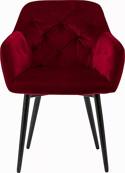 SalesFever Esszimmerstuhl, Samtvelours, Stilvoll mit eleganter Knopfheftung günstig online kaufen