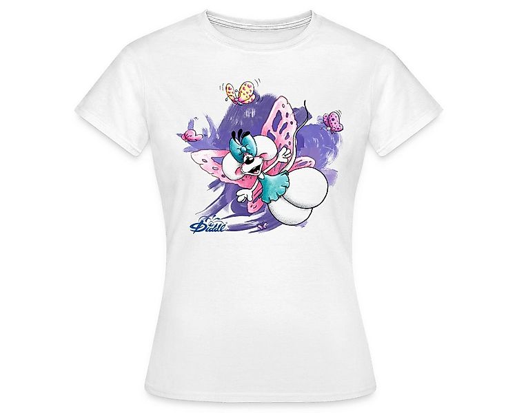 Spreadshirt T-Shirt Diddl Diddlina Mit Schmetterlingsflügeln Frauen T-Shirt günstig online kaufen