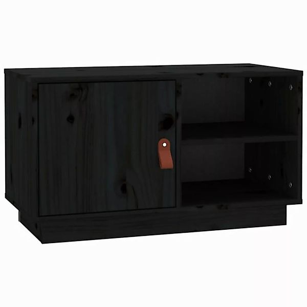 vidaXL TV-Schrank TV-Schrank Schwarz 70x34x40 cm Massivholz Kiefer (1-St) günstig online kaufen