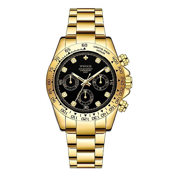 Tidy Quarzuhr WWOOR Herren-Armbanduhr, Chronograph, Edelstahl, günstig online kaufen