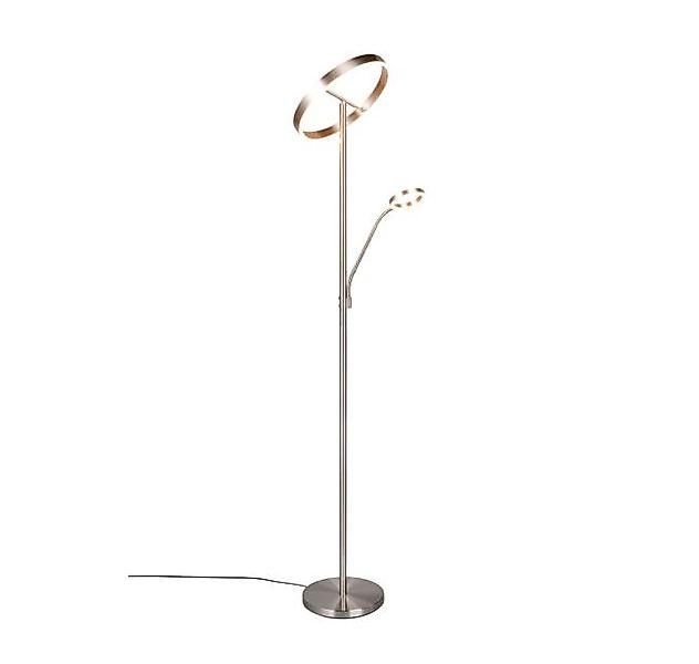 LED Stehleuchte ca. 180 cm hoch Nickel 1 Stück Metall Hellgrau günstig online kaufen