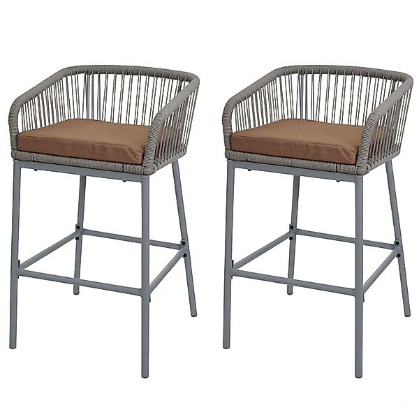 MCW Barhocker O22 2er-Set Hellgrau Kissen Taupe günstig online kaufen