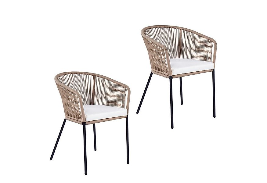 ESTEXO Gartenstuhl Lounge Stuhl 2er Set Gartensessel Rope Loungesessel Outd günstig online kaufen