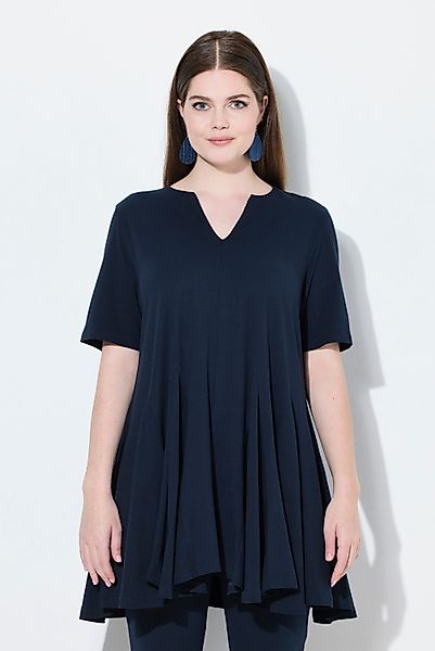 Ulla Popken T-Shirt T-Shirt A-Linie Tunika-Ausschnitt günstig online kaufen