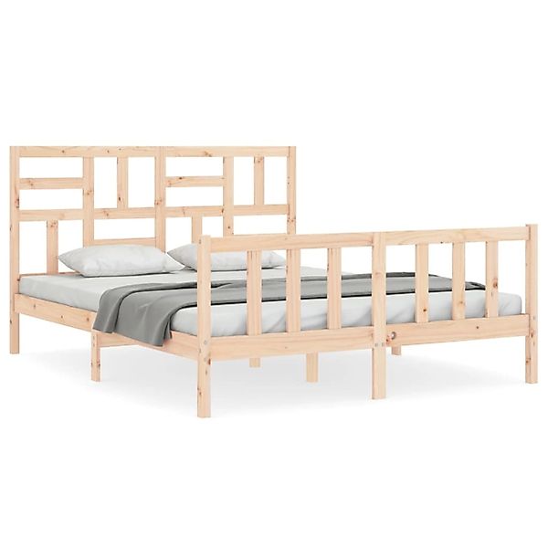 vidaXL Bett Massivholzbett mit Kopfteil günstig online kaufen