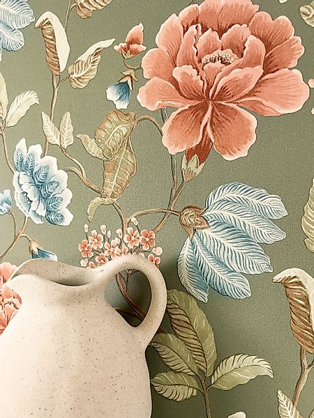 Newroom Vliestapete, Grün Tapete Floral Blumen günstig online kaufen