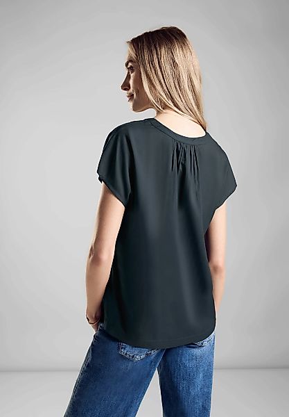 STREET ONE Kurzarmbluse - Bluse - feminines Shirt - Basic Blusenshirt günstig online kaufen