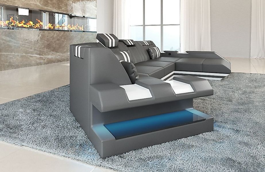 Sofa Dreams Wohnlandschaft Ledercouch Sofa Leder Apollonia C Form Ledersofa günstig online kaufen