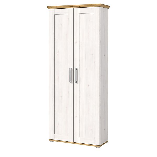 Inn.Furn Garderobenschrank Weiß Lärche 80 cm Landhaus-Stil Mirano günstig online kaufen