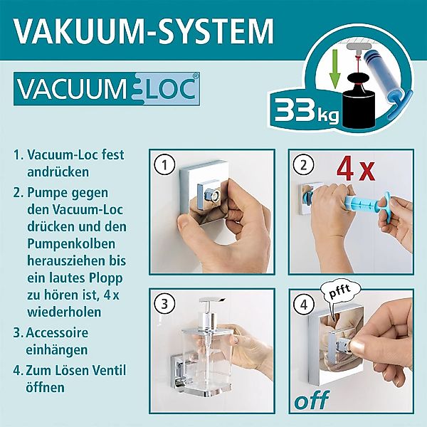 WENKO Duschablage "Vacuum-Loc Quadro", 1 Etage günstig online kaufen