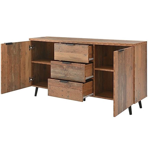 Yorbay TV-Schrank Industriell Sideboard mit verstellbaren Regalen, 3 Schubl günstig online kaufen