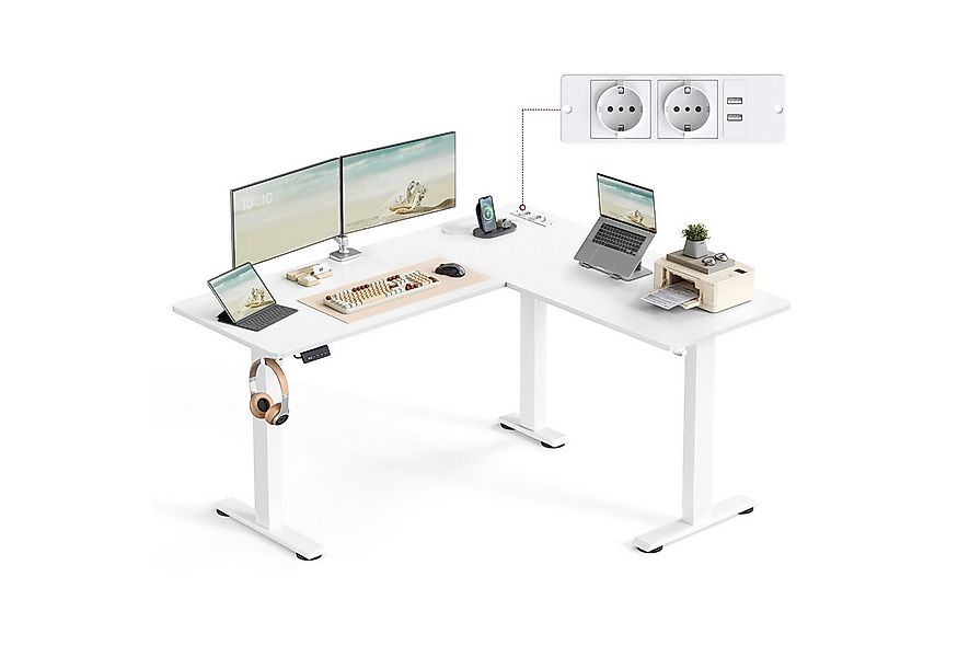 VASAGLE Schreibtisch Höhenverstellbarer Schreibtisch elektrisch (L-förmiger günstig online kaufen