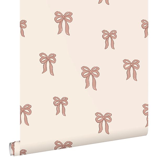 ESTAhome Tapete Kleine Schleifen Beige Und Terrakottarosa 50 X 900 Cm 13143 günstig online kaufen