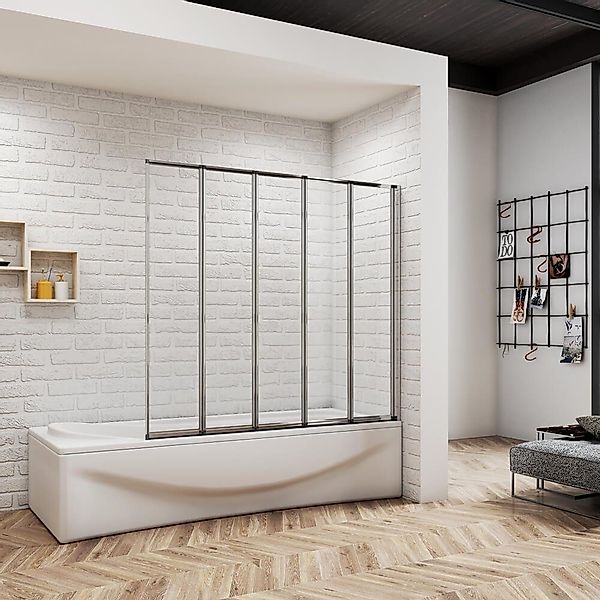 duschspa Badewannenaufsatz 120x140cm Faltwand Glaswand Duschwand günstig online kaufen