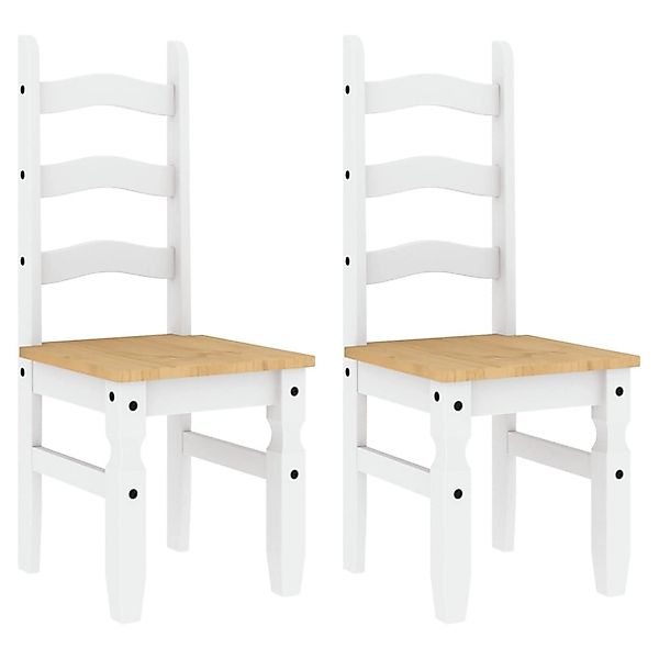 vidaXL Essstühle 2 Stk Corona Weiß 42x47x107 cm Massivholz Kiefer 4005725 günstig online kaufen