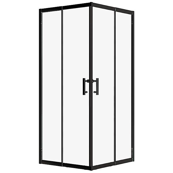 Bad Land Duschkabine Quadratisch HELA Schwarz 90x90 190 cm Transparent Glas günstig online kaufen