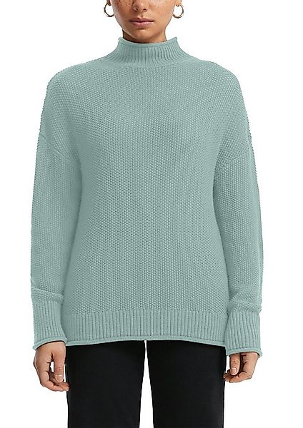 QS Strickpullover in Struktur-Optik und mit Stehkragen günstig online kaufen