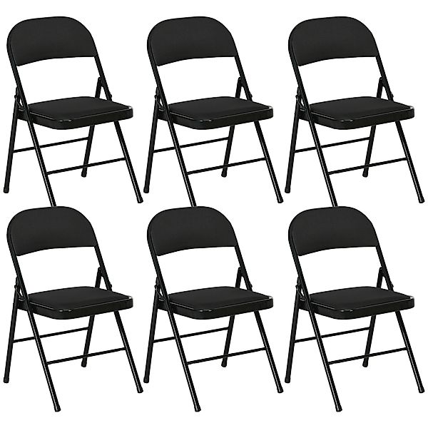 HOMCOM Set 6 Klappstühle mit Gepolsterter Sitzfläche, Moderne platzsparende günstig online kaufen